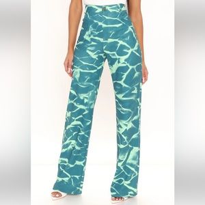 Printed Wide Leg Pants